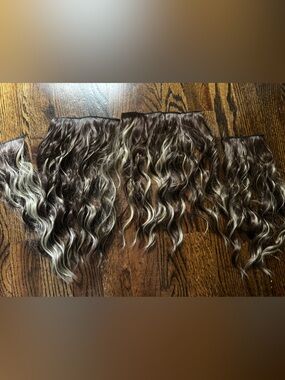 Brown and Blonde Wavy Clip-In Hair Extensions - Multi-Tone